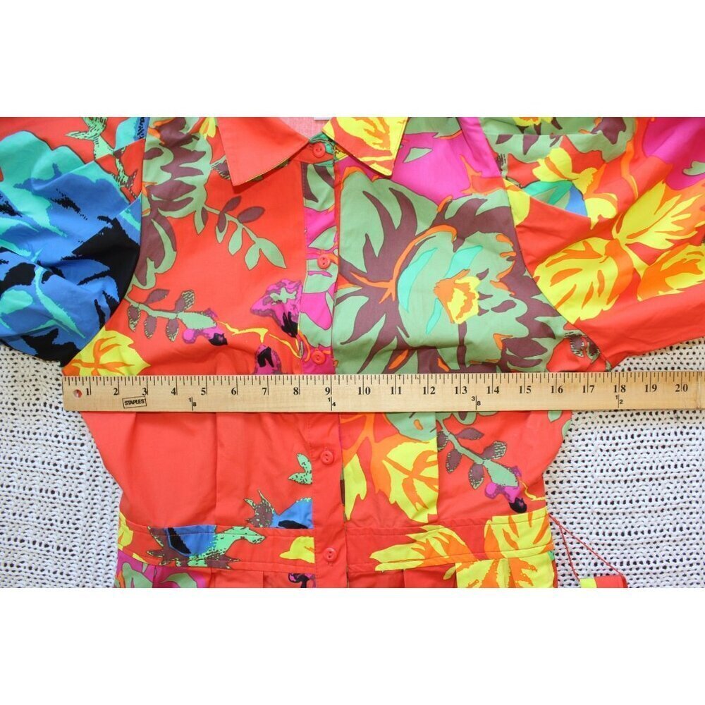 Christopher John Rogers X Target Floral Maxi Shirt Dress 4 Puff Sleeves - Picture 2 of 12